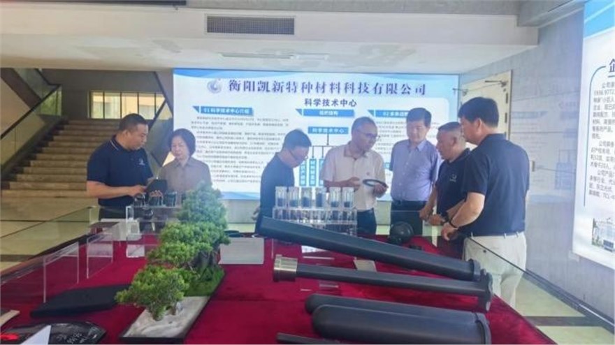 黃山市政協(xié)副主席楊龍一行蒞臨衡陽(yáng)凱新特種材料科技有限公司調(diào)研